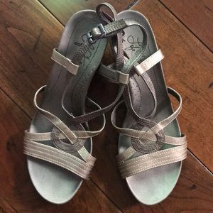 Life Stride Metallic Wedge Sandals